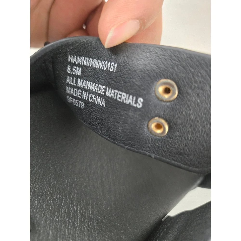 Steve Madden Hanni Black Platform Slide Sandals Gold Buckle Womens 8.5M - Picture 12 of 12